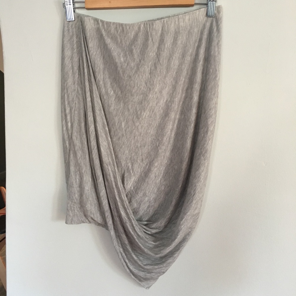 DKNY PURE Asymmetrical Drape Front Jersey Skirt